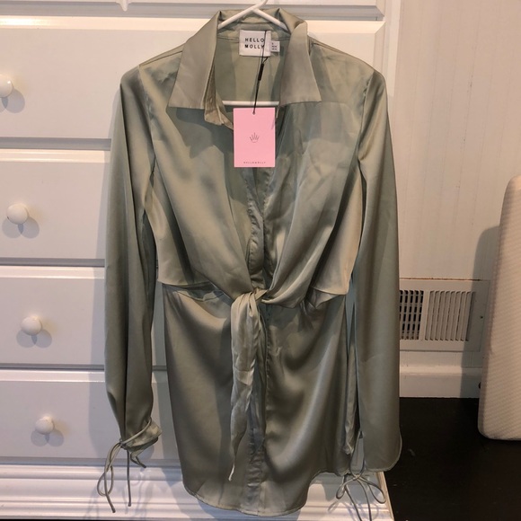Hello Molly Dresses & Skirts - Hello molly sage green satin dress size small women’s nwts